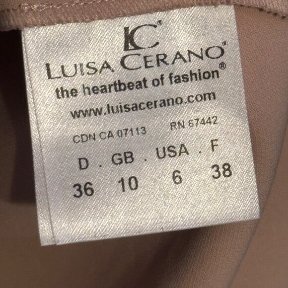 Luisa Cerano Blush Pink V-Neck Dress With Flared Sleeves Size 6 women dress - Picture 4 of 11